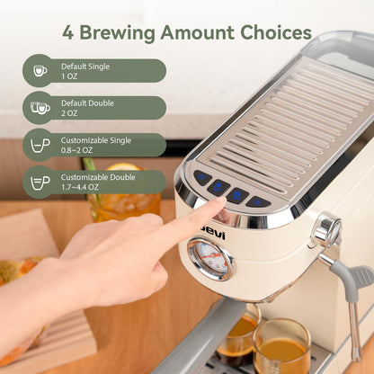 Gevi Espresso Machine 20 Bar with Grinder, Professional Espresso Maker with 35 Precise Grind Settings Burr Coffee Grinders Combos, Super-Automatic Espresso Machines, Ideal for Coffee Lover