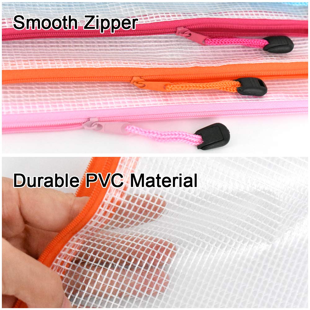 Umriox Pencil Pouches, 9.2 x 4.7 in (12 Colors, 36 Packs), Clear Pencil Pouch Bulk, Pencil Bags with Zipper for Bill Stationary Cosmetics Travel Storage