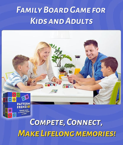 Pattern Matching Board Game for Kids &amp Adults Family Night Board Games Block Puzzle Games for Kids Ages 3+ to 99 yrs Play 1 to 5 Players Unlimited Puzzle Cards Perfect All Occasion Gift
