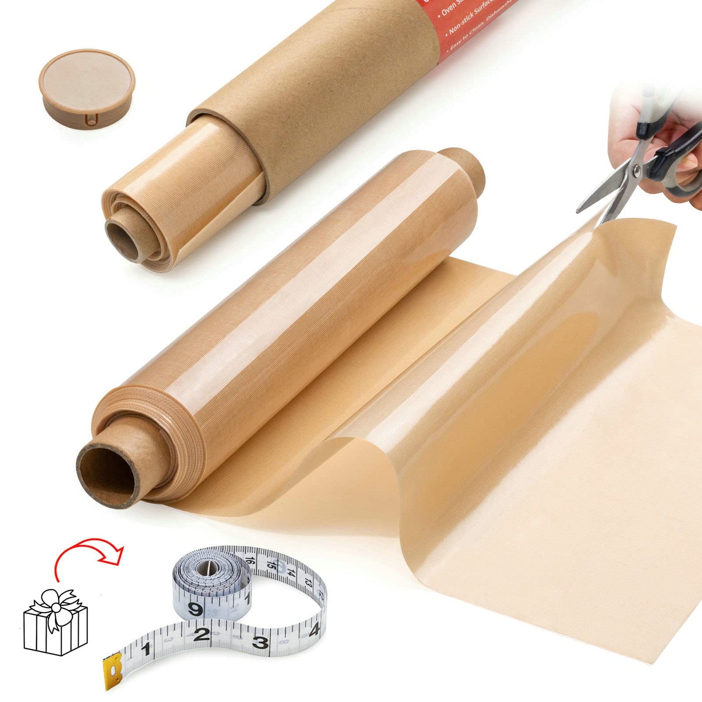 Silicone Baking Mat Roll -16IN x 10FT Non Stick Heat Resistant Food Grade Baking Mats, No Slip Reusable Freeze Dryer Mat,Pastry Mat,Countertop Protector Mat, Washable Oil-Proof Refrigerator Liners