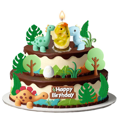 Mesiiloly Mesiiloly Largr Dinosaur Birthday Candle - 3.2" Green Dinosaur Cake Topper for Boys and Girls, Cute Dino Candle for Easter Birthday Party Decorations