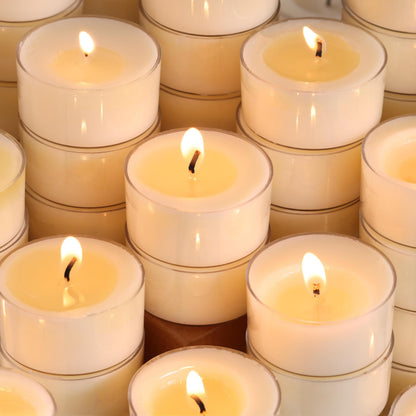DEVI 6 Hour Soy Tealight Candles Bulk 25 Pack, Unscented Organic Tea Candles, White Emergency Votive Tea Lights-Burn Clean, Non-Paraffin Natural Soy Candle for Home Decor