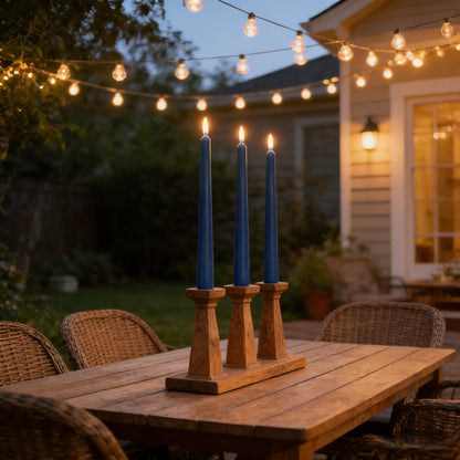 Navy Blue Taper Candles for Home Decoration, 20 Pack 10 Inch Unscented Dripless Candlesticks for Dinner Party