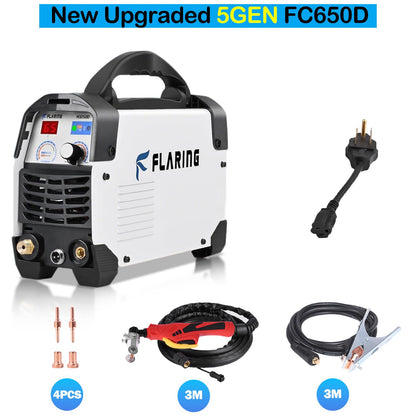 FLARING Plasma Cutter,65 Amp Plasma Cutter Machine 120V 240V 4/5" (20mm) Max Cutting 1/2" (12.7mm) Clean Cut IGBT High Frequency Inverter Touch ARC Plasma Cutter with Consumable Set Update 5th FC650D