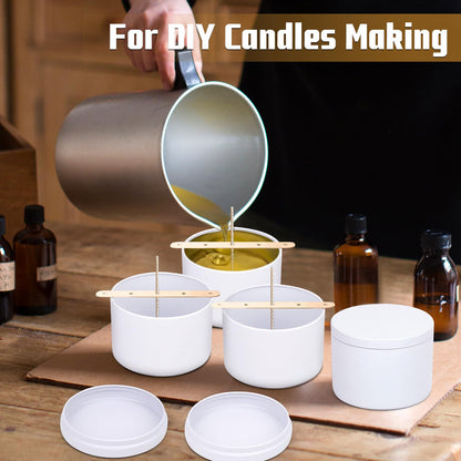 YJHSS 24-Pack 8oz Candle Tins with Lids, Metal Candle Jars for Candle Making, Empty Containers Vessels Bulk for Small Business & Beginners DIY Storage -White