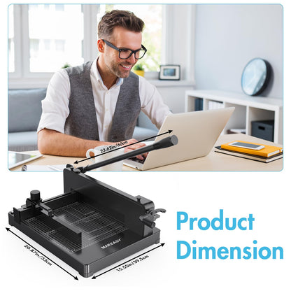 Paper Cutter 12 Inch, Heavy Duty Paper Cutter for A4 Paper, Guillotine Paper Cutter 400 Sheet Capacity, Solid Steel Construction