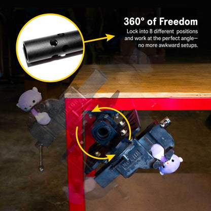 SST® Roto-Mount – 360° Rotating Bench Mount for Vises, Grinders & Notchers – Quick-Release Tool System – Grade 8 Hardware, DOM Tubing & Laser-Cut Steel – Weather & Corrosion Resistant