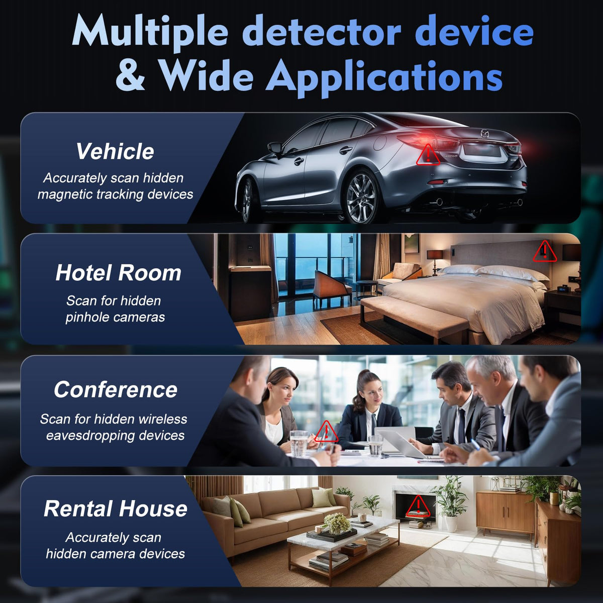 JMDHKK M8000 Hidden Camera Detector, Bug Detector,Camera Finder, Signal Detector for Hotels, Travels, Vehicles, Offices, Public Fitting Rooms (Silver)
