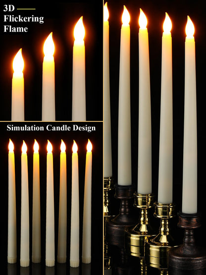 Retisee 80 Pcs 11 Inch Flameless Taper Candles LED Candles Bulk Battery Operated Taper Candle Flickering LED Candlesticks for Valentines Birthday Wedding Party Decor (Classic Style,Ivory)