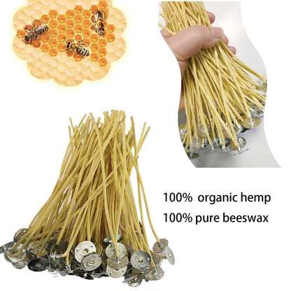 Candle Wicks 300 PCS 8 inch Hemp Candle Wicks 2.5mm Organic Beeswax Candle Wicks for Candle Making Edible Candle Wick for Butter Candle Hemp Candle Wick