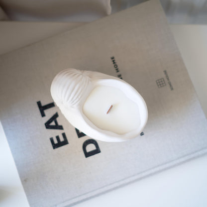 Gladsome® Concrete Sea Shell Jar Candle | Velvet Rose Aroma | 12+Hours Burn Time | Perfect for Home Decor & Gifting (J)