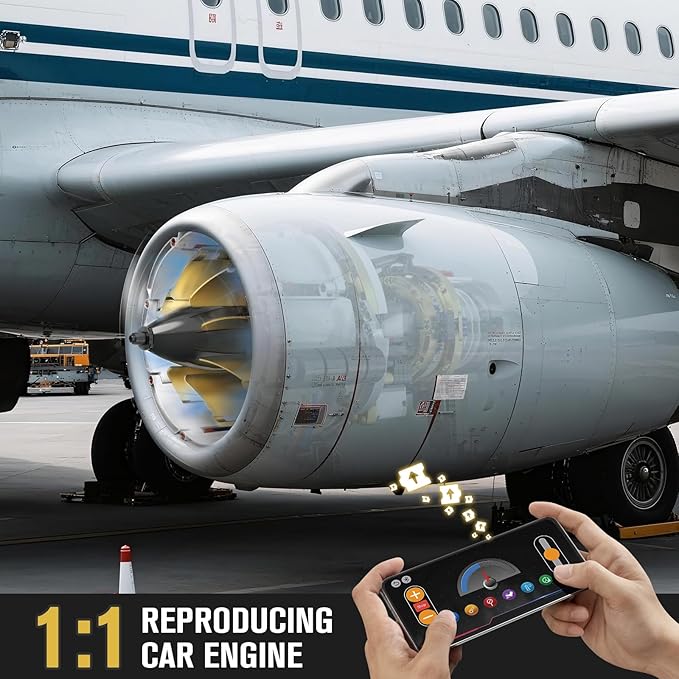 HIGH GODO Jet Engine Building Set Mini Engine Model Kit that Runs Visible Aircraft Turbofan Engine Kit with Motor Lights &amp App Control STEM Toys Gifts for Adults Teens Age 14+ (564 PCS)