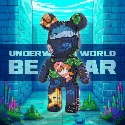 DAHONPA Ocean Bear Micro Building Blocks Set (7220 Pieces) Animal Underwater World Brick with Storage Drawer Gift for Adults and Kids