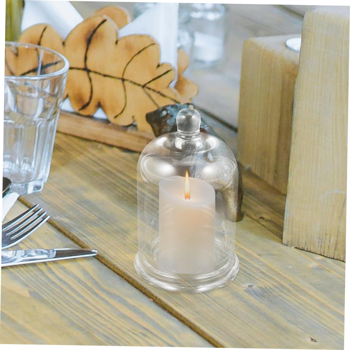 Amosfun 1 Set Elegant Glass Candleholder Decorative Candle Container for Weddings Home and Centerpieces Transparent Design for Romantic Atmospheres and Events