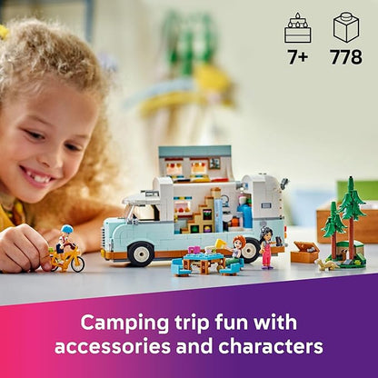 LEGO Friends Friendship Camper Van Adventure Toy Building Set - Pretend Play Set for Kids Girls and Boys Ages 7+ - Gift Idea for Birthday - with 3 Minidolls and Ferret Figure - 42663