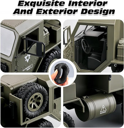 FY004 1/16 6wd Rc Car Full Proportional Steering Throttle 2.4G High-Speed Rc Climbing Car High Simulation Pickup Model Can Be Modified Off-Road Remote Control Truck Outdoor Adult And Children'S Toys