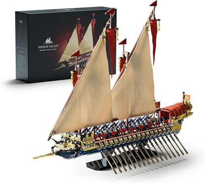Nifeliz Galley Sailing Ship Building Set for Adults Galleass-Style Flagship Model Set for Display and Collection Ideal Gift for Ship Enthusiasts (1536 PCS NF10338)