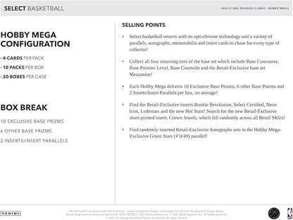 2024-25 Panini Select Basketball Hobby Exclusive Mega Box HOFBC by Panini