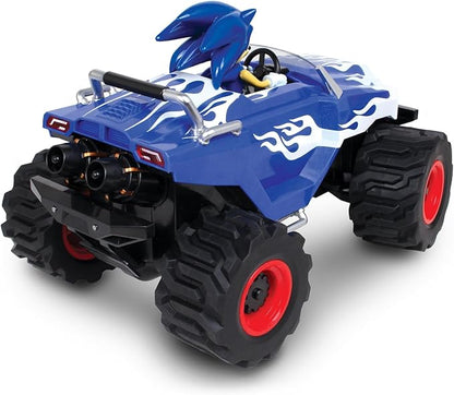 NKOK RC Sonic Racing CrossWorlds Monster Truck Sonic Ready-to-Run 2.4GHz Remote Control Toy Turbo Boost Wheelie &amp Donut Action All-Terrain Off-Road Ages 6+ Fun Gift for Kids Toy Award Win