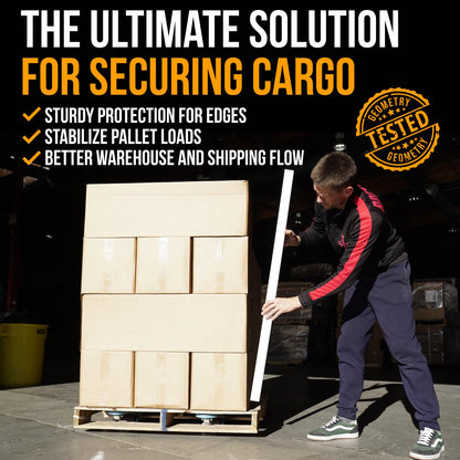 Paclord 24" x 2" x 2" Reinforced Cardboard Edge Protectors, White (Pack of 200) – 0.16" Thick Heavy-Duty Cardboard Corner Protectors for Shipping – American Quality V-Board Pallet Edge Guard