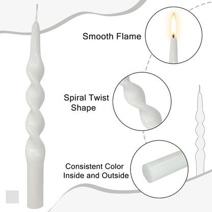 8 PCS Twisted Candlesticks Spiral Candles Taper Unscented Taper Candlesticks 10 inch Dinner Candle for Home Decor, Relaxation & All Occasions