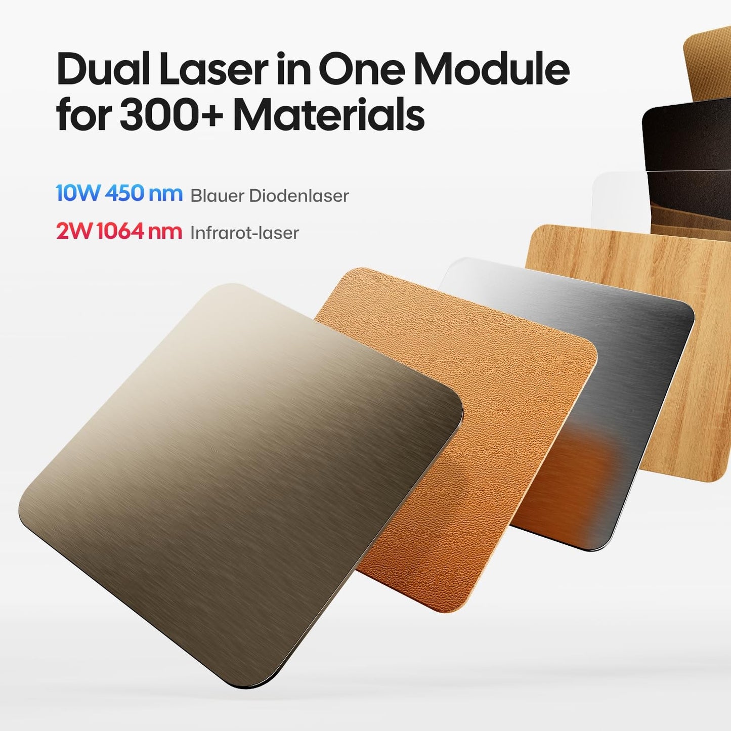 LaserPecker LP4 (Deluxe) Dual Laser Engraver for Almost All Materials, 10W Diode + 2W IR Dual Laser Engraver 240000mm/min High Speed Ultra Precise Laser Engraver for Metal Leather Wood Acrylic