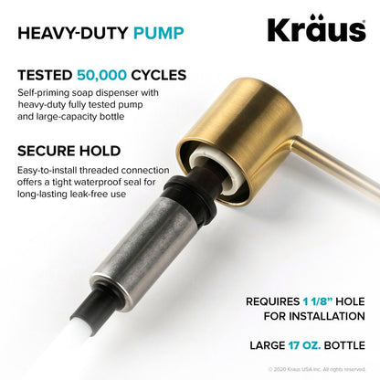 Kraus Spot Free Kitchen Soap Dispenser Boden™ in All-Brite Stainless Steel Finish, KSD-53SFS