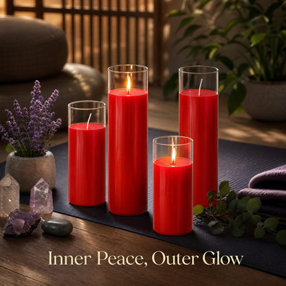 chaoxinge 2.24x7 inch Red Devotional Candles in Glass Jar - 1 Piece - 120 Hours – Prayer Candle - Tall Pillar Candles for Religious, Memorials, Party Decor