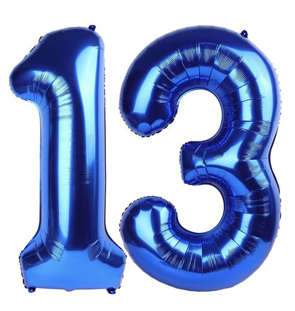 Navy Blue Number 13 Balloon 40 inch, 13 Number Balloons, 13th Navy Blue Birthday Decorations, 13 Year Old Girls Boys Blue Party Supplies