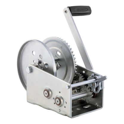 CURT 29532 Hand-Crank 2-Speed Winch, 3,200 lbs, 5.4:1 High, 17.5:1 Low Gear Ratio, 9.6" Handle