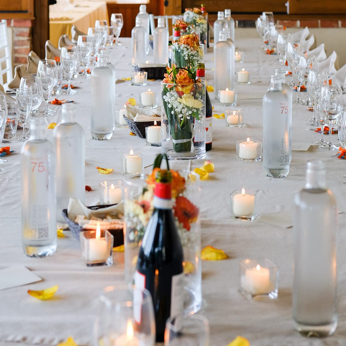 8 Hour White Votive Candles for Weddings Party Spa and Emergency, Set of 72 Small Unscented Bulk Candles for Restaurants and Home Decoration
