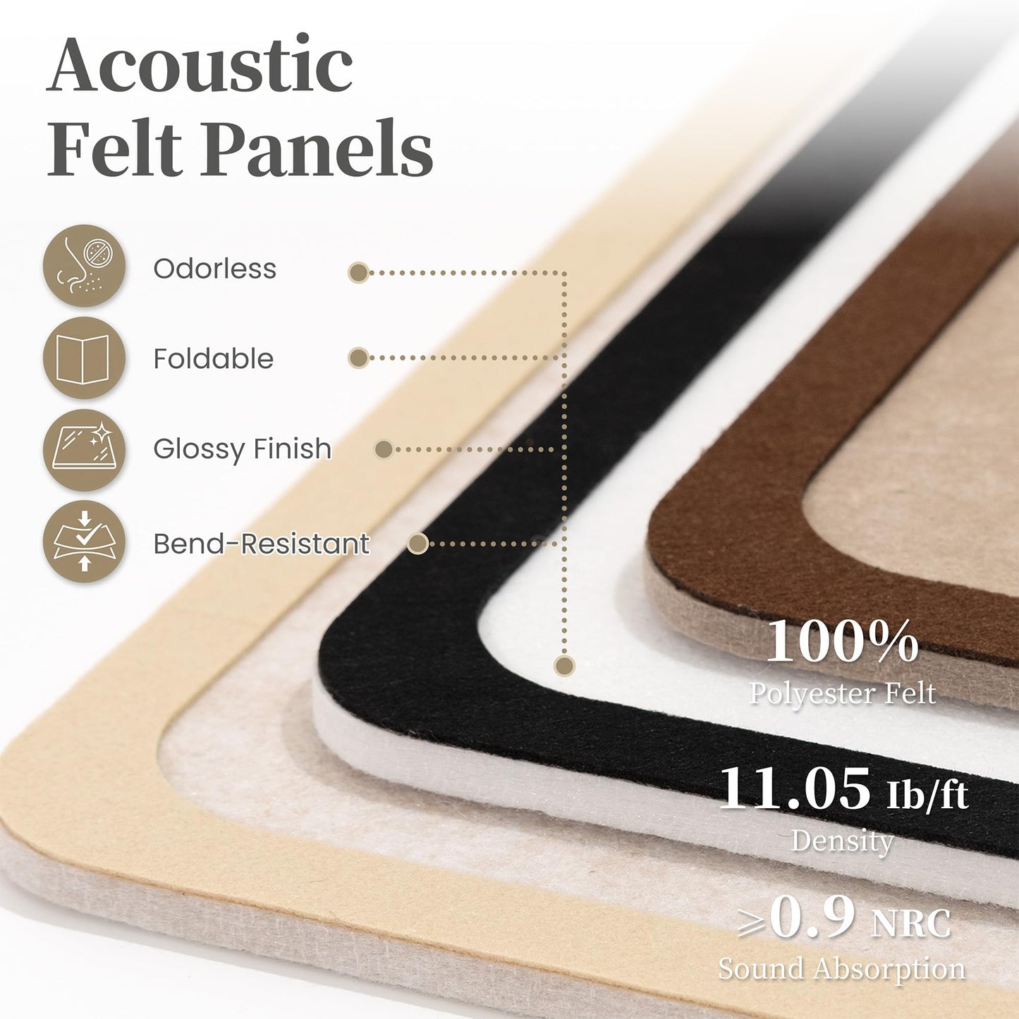 KERRAM Bulletin Board, 36 x 24 inches Decorative Felt Board Foldable Photo Board Pin Boards, Cork Board Alternative for Walls, Office, Home, Classroom with Pushpins ＆ Small Storage Bag, Brown