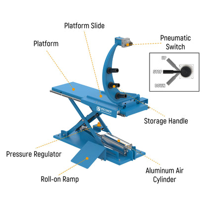 VECONOR Pneumatic Tire Lifter, for Wheel Balancer, Tire Lifting Machine, Wheel Moving Machine, with Movable Device, Blue