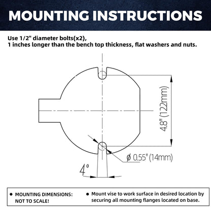 Forward 1705A 6-Inch Hitch Vise Truck Bench Vise Mount Trailer Fits 2" Hitch Receiver