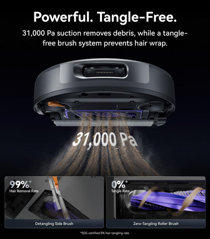 NARWAL Flow 2 Robot Vacuum and Mop Combo, 31,000Pa Suction, FlowWash Self-Cleaning Mop, AI Object Recognition, Self-Emptying & Refilling, 212℉ Hot Water Mop Washing & Drying, Tangle-Free Design