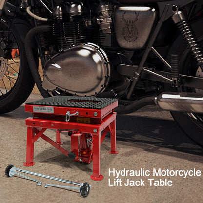 Hydraulic Motorcycle Lift Jack, 300 LBS Capacity Steel ATV Scissor Lift Jack for Motorcycles, Portable Motorcycle Lift Table