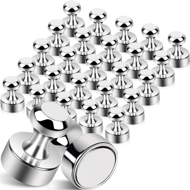 25Pcs Strong Fridge Magnets, Refrigerator Magnets for Whiteboard, Magnetic Push Pins Small Whiteboard Magnets for Classroom, Magnetic Decorative Magnets, Locker Accessories and Dry Erase Magnets