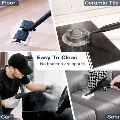 Steam Cleaner, Handheld Steamer with 21 Accessories, 248°F High-Temperature Steam for Floors, Grout, Tiles, Carpet, Cars - Portable 1.08L Tank, Child Lock, Chemical-Free Cleaning