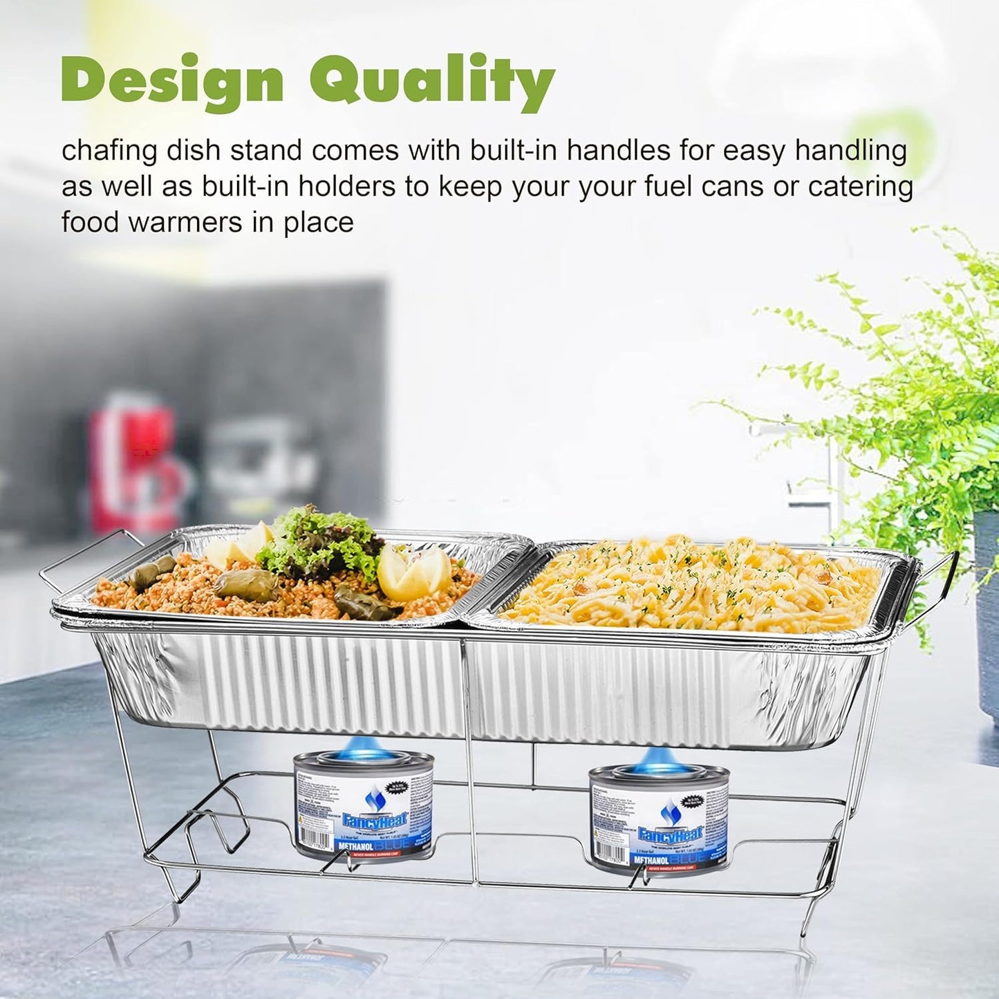 MAXYGIFT Chafing Wire Rack Buffet Stand - Full Size Racks For Dish Serving Trays Food Warmer (6)
