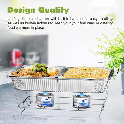 MAXYGIFT Chafing Wire Rack Buffet Stand - Full Size Racks For Dish Serving Trays Food Warmer (6)