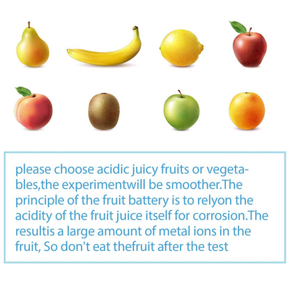 Sntieecr Fruit Battery Science Experiment Kit with Instruction, Potato Science Educational Kit for School Sciences Project, Kids DIY STEM Lab Experiments