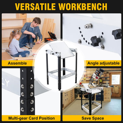 Flip Top Benchtop Machine Table with Rollers for Bolt Two Machines, 24.8”x 20” Flip Top Tool Stand with 4 Leveling Rubber Pad, Flipping Stand Adjustable Height Workbench Holds 400 LBS