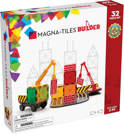 MAGNA-TILES Builder 32-Piece Magnetic Construction Set The ORIGINAL Magnetic Building Brand