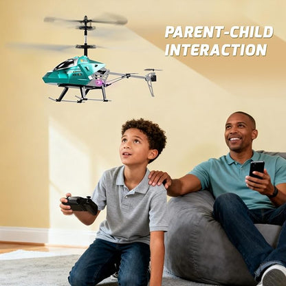 XIKOTEC Remote Control Helicopter RC Helicopter Toy for Kids 2.4GHz RC Plane with LED Lights RC Flying Toy Easy to Fly Indoor/Outdoor Gifts Toys for Kids Beginners 8+ (Blue)