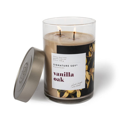 Signature Soy Lidded Vanilla Oak Scented Candle, Extra Large Jar (Pack of 2)