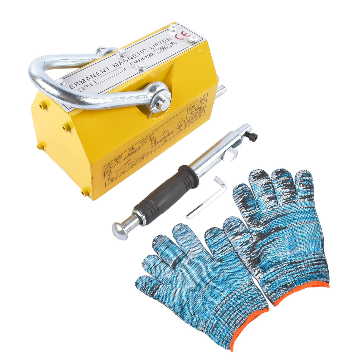 TEKKOAUTO Permanent Magnetic Lifter Lifting Magnet 2200 lbs/1000 kg Neodymium Hoist
