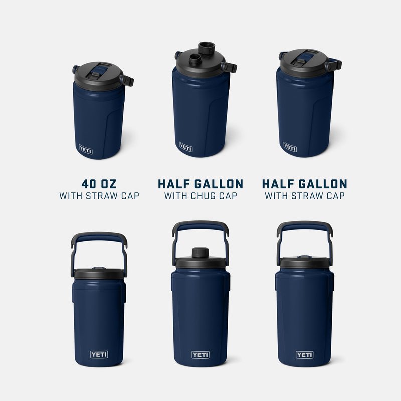 YETI Silo Half Gallon Insulated Straw Cap Water Jug – Leakproof, Lightweight Sports Bottle with Fence Hook Handle – Keeps Drinks Ice-Cold – Ideal for Gym, Sports & Tournaments, Navy