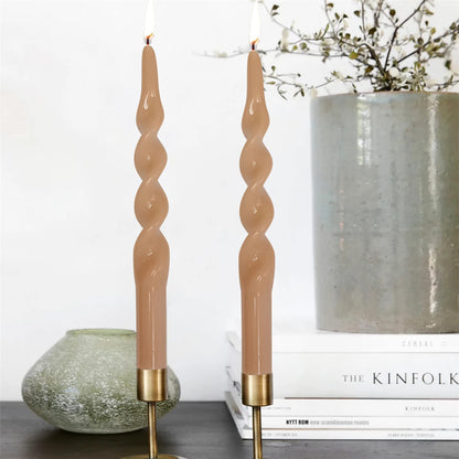 Spiral Taper Candles Taper Candlesticks - 6pcs Gedengni Candle Stick Unscented Wax Candles Elegant Design for Home Décor Weddings Festive Seasons Holiday