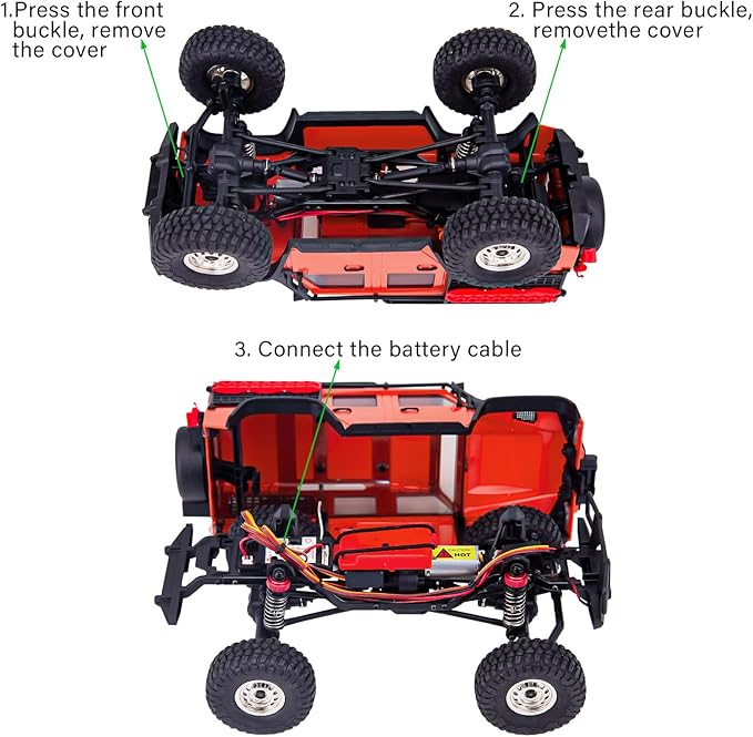 Cheerwing 1:18 Rock Crawler 2.4Ghz Car 4WD Off Road RC Monster Truck with Two-Speed Gearbox Hobby RC Car for Adults (Red)