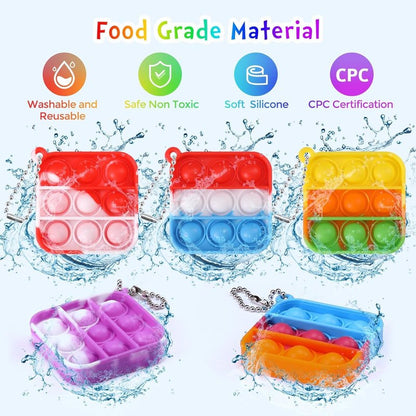 12pcs 2in Random Pop Bubble Fidget Sensory Toys, Pop Toy Bulk for Party Favor, Classroom Student Prizes Easter Basket Goodie Bag Stuffers Christmas Valentine Gift for Kid